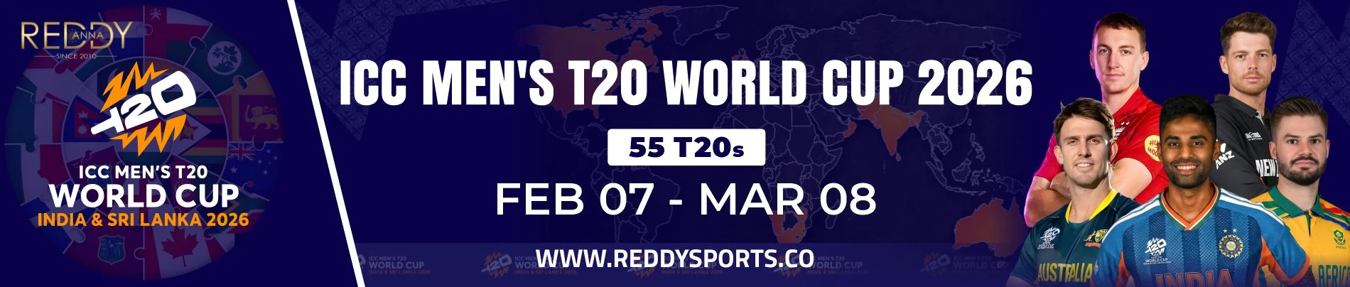 ICC mens t20 world cup 2026 reddy anna betting